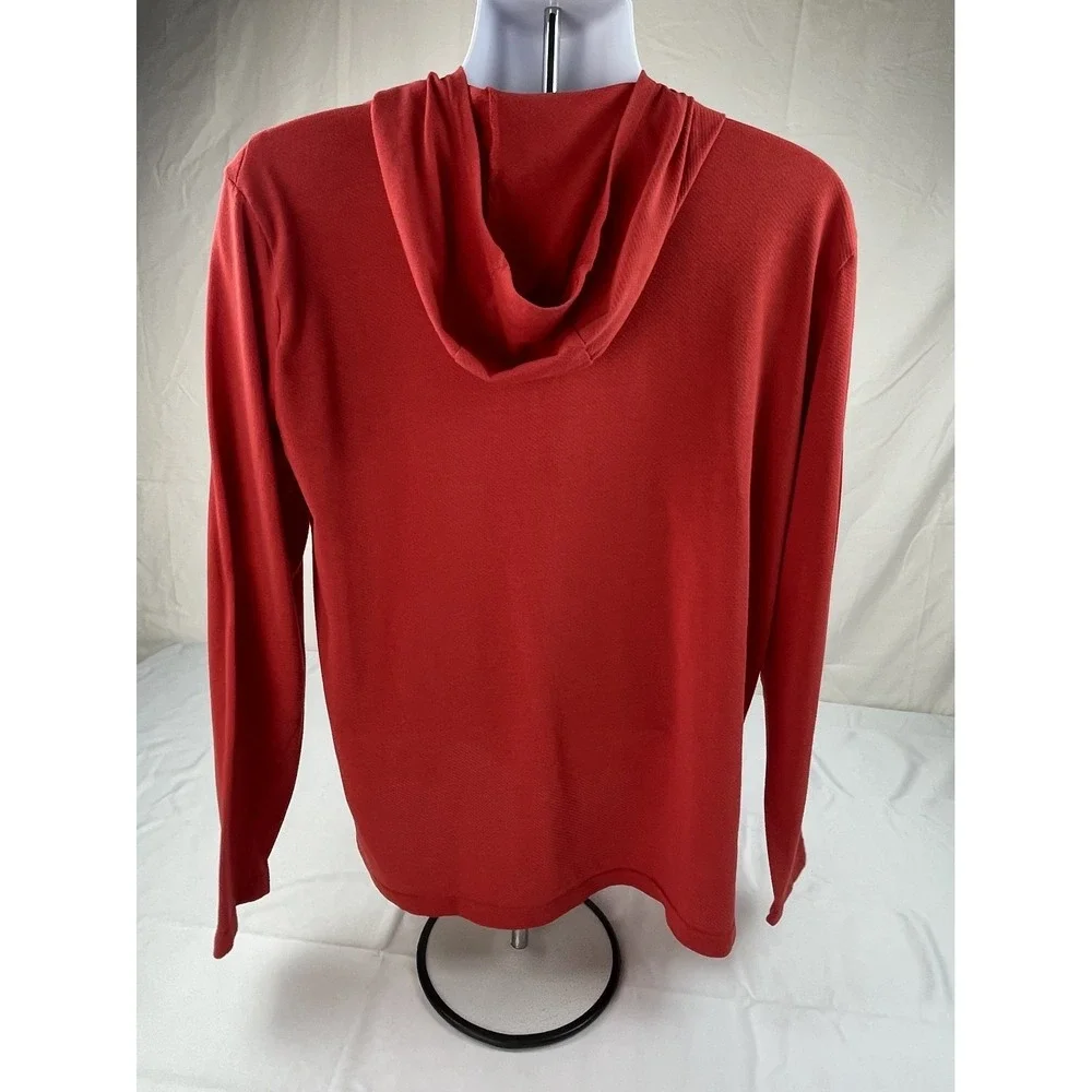 NIKE ARKANSAS RAZORBACKS HOODED PERFORMANCE LONG SLEEVE SHIRT RED MENS LARGE